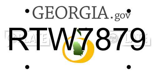 RTW7879 Georgia License Plate