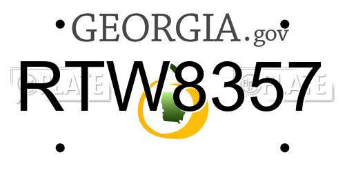 RTW8357 Georgia License Plate
