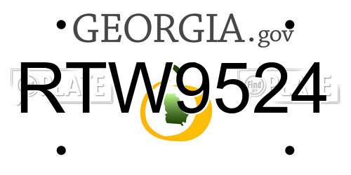 RTW9524 Georgia License Plate