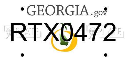RTX0472 Georgia License Plate