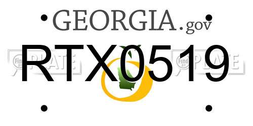 RTX0519 Georgia License Plate