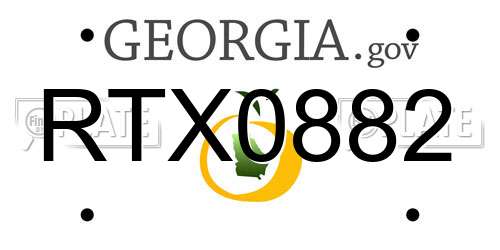 RTX0882 Georgia License Plate