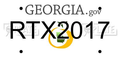 RTX2017 Georgia License Plate