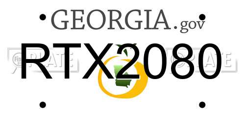 RTX2080 Georgia License Plate