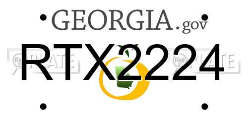 RTX2224 Georgia License Plate