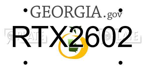 RTX2602 Georgia License Plate