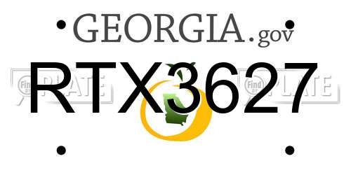 RTX3627 Georgia License Plate