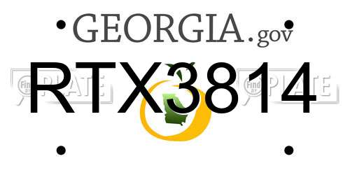RTX3814 Georgia License Plate