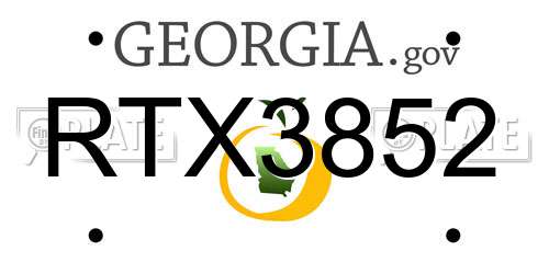 RTX3852 Georgia License Plate