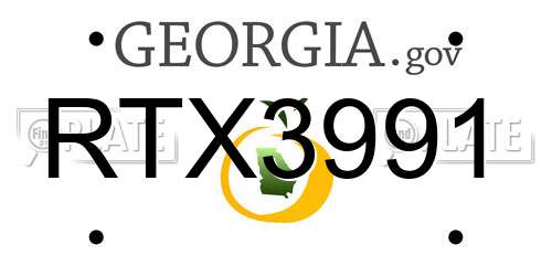 RTX3991 Georgia License Plate