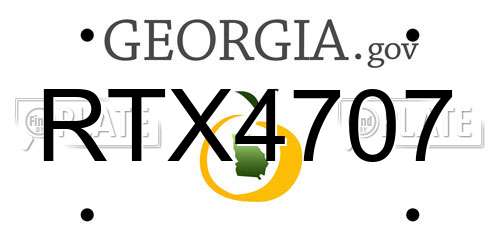 RTX4707 Georgia License Plate
