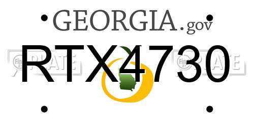 RTX4730 Georgia License Plate
