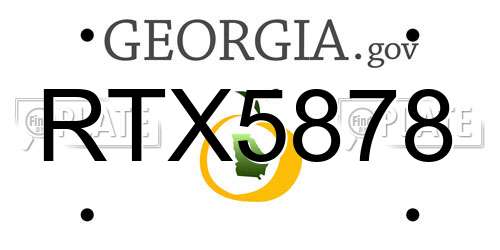 RTX5878 Georgia License Plate
