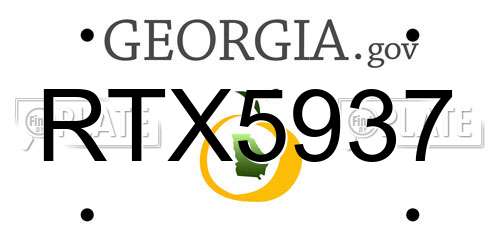 RTX5937 Georgia License Plate