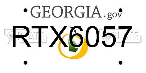 RTX6057 Georgia License Plate