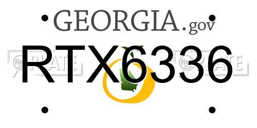 RTX6336 Georgia License Plate