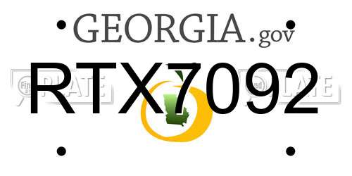 RTX7092 Georgia License Plate