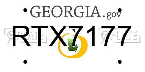RTX7177 Georgia License Plate
