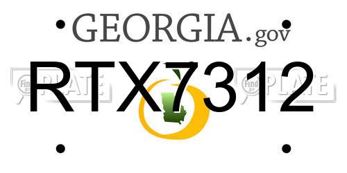 RTX7312 Georgia License Plate