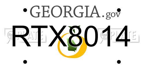 RTX8014 Georgia License Plate