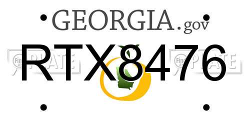 RTX8476 Georgia License Plate