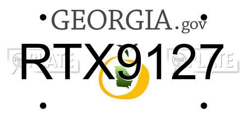 RTX9127 Georgia License Plate