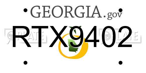 RTX9402 Georgia License Plate