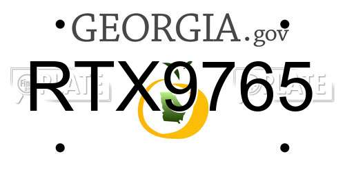RTX9765 Georgia License Plate