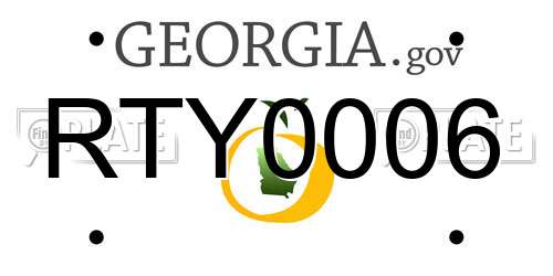 RTY0006 Georgia License Plate