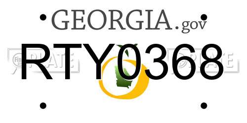 RTY0368 Georgia License Plate