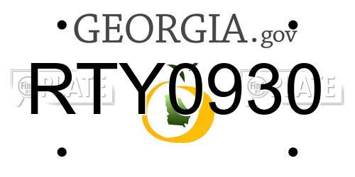 RTY0930 Georgia License Plate