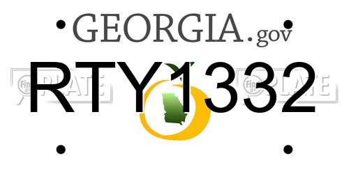RTY1332 Georgia License Plate