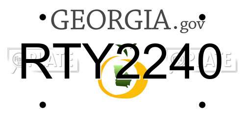 RTY2240 Georgia License Plate