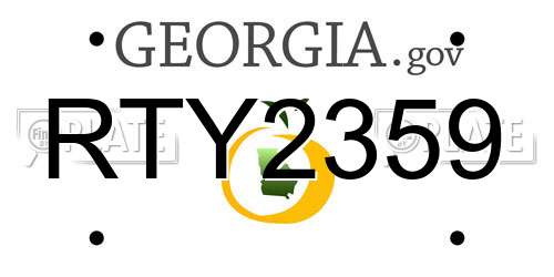 RTY2359 Georgia License Plate