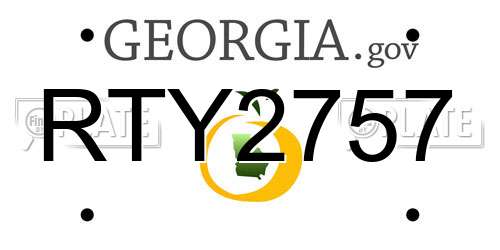 RTY2757 Georgia License Plate