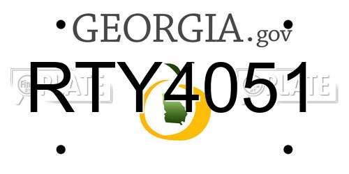 RTY4051 Georgia License Plate