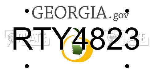 RTY4823 Georgia License Plate