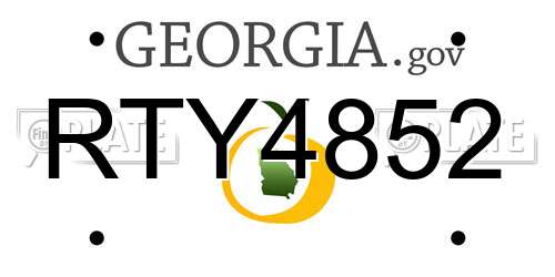 RTY4852 Georgia License Plate