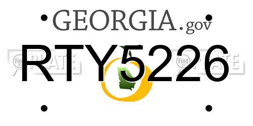 RTY5226 Georgia License Plate