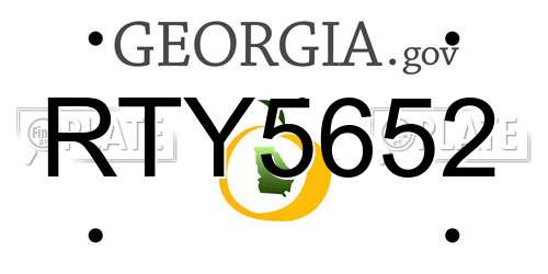 RTY5652 Georgia License Plate