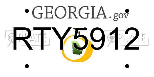 RTY5912 Georgia License Plate