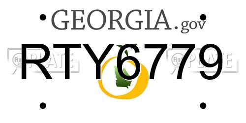 RTY6779 Georgia License Plate