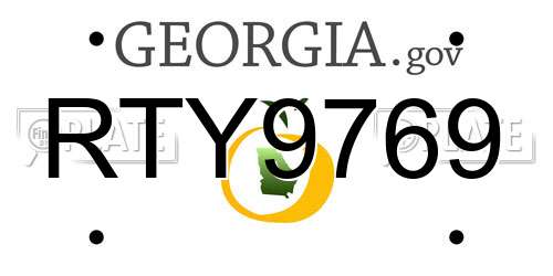 RTY9769 Georgia License Plate