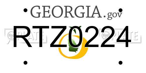 RTZ0224 Georgia License Plate