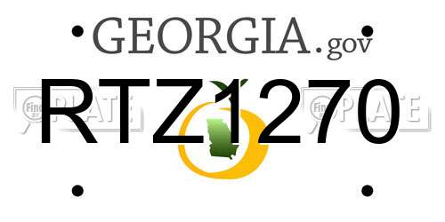 RTZ1270 Georgia License Plate