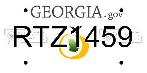 RTZ1459 Georgia License Plate