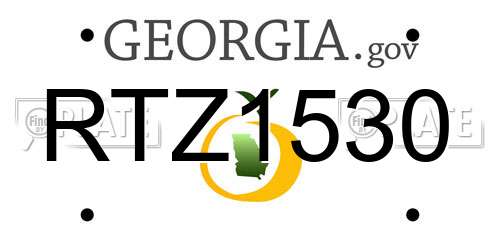 RTZ1530 Georgia License Plate