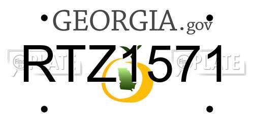 RTZ1571 Georgia License Plate