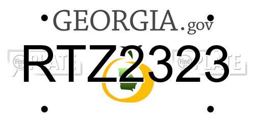 RTZ2323 Georgia License Plate