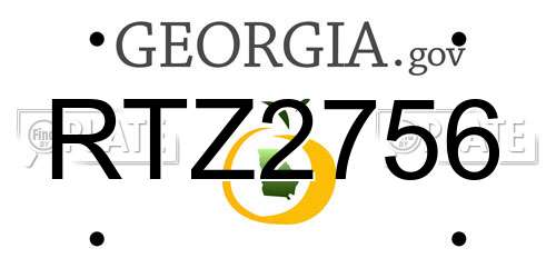 RTZ2756 Georgia License Plate